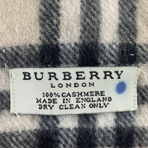 Burberry London‎ 100% Cashmere Check Scarf Beige Black Red Made in England - Picture 4 of 5